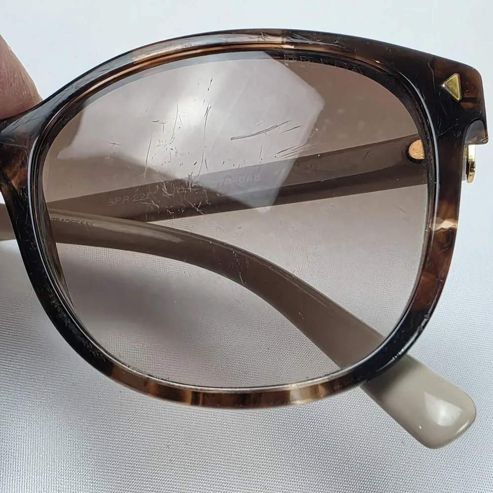 Prada SPR 22Z Sunglasses Womens 53-17 Brown Tortoise Butterfly Gradient Italy